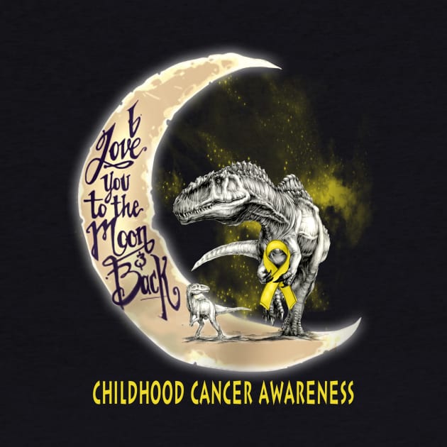 childhood cancer dinosaur moon by TeesCircle